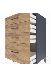 Hyperion Komodin 4 Çekmeceli 60x44x96 Antrasit-Çam