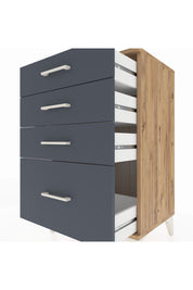 Hyperion Komodin 4 Çekmeceli 60x44x96 Çam-Antrasit
