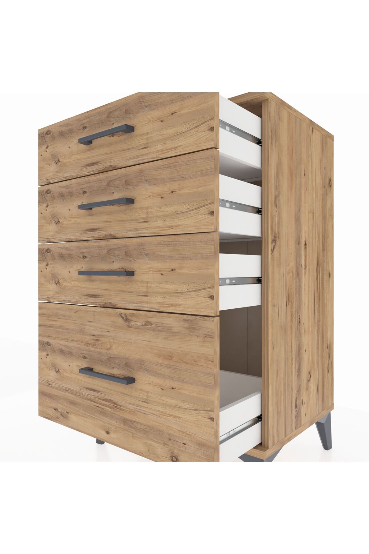 Hyperion Komodin 4 Çekmeceli 60x44x96 Çam-Çam