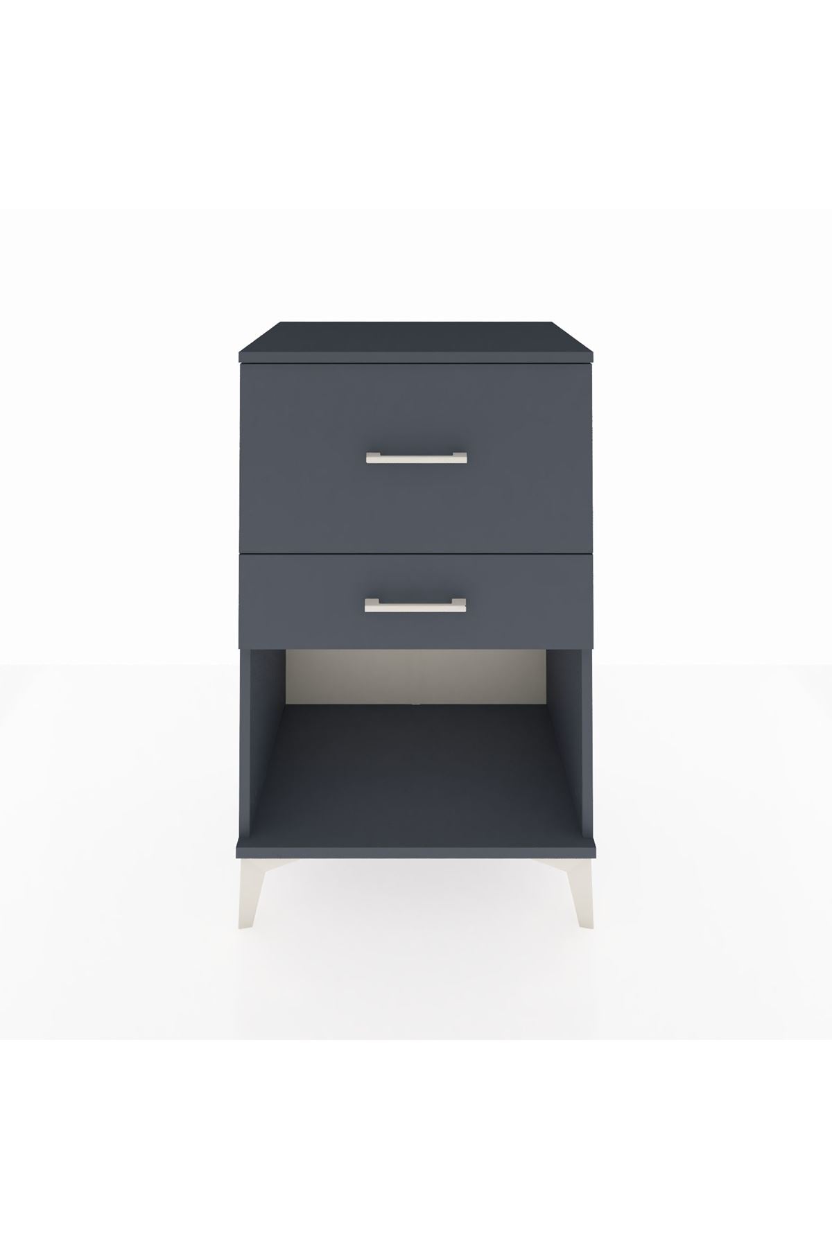 Hyperion Komodin 2 Çekmeceli 60x44x96 Antrasit-Antrasit