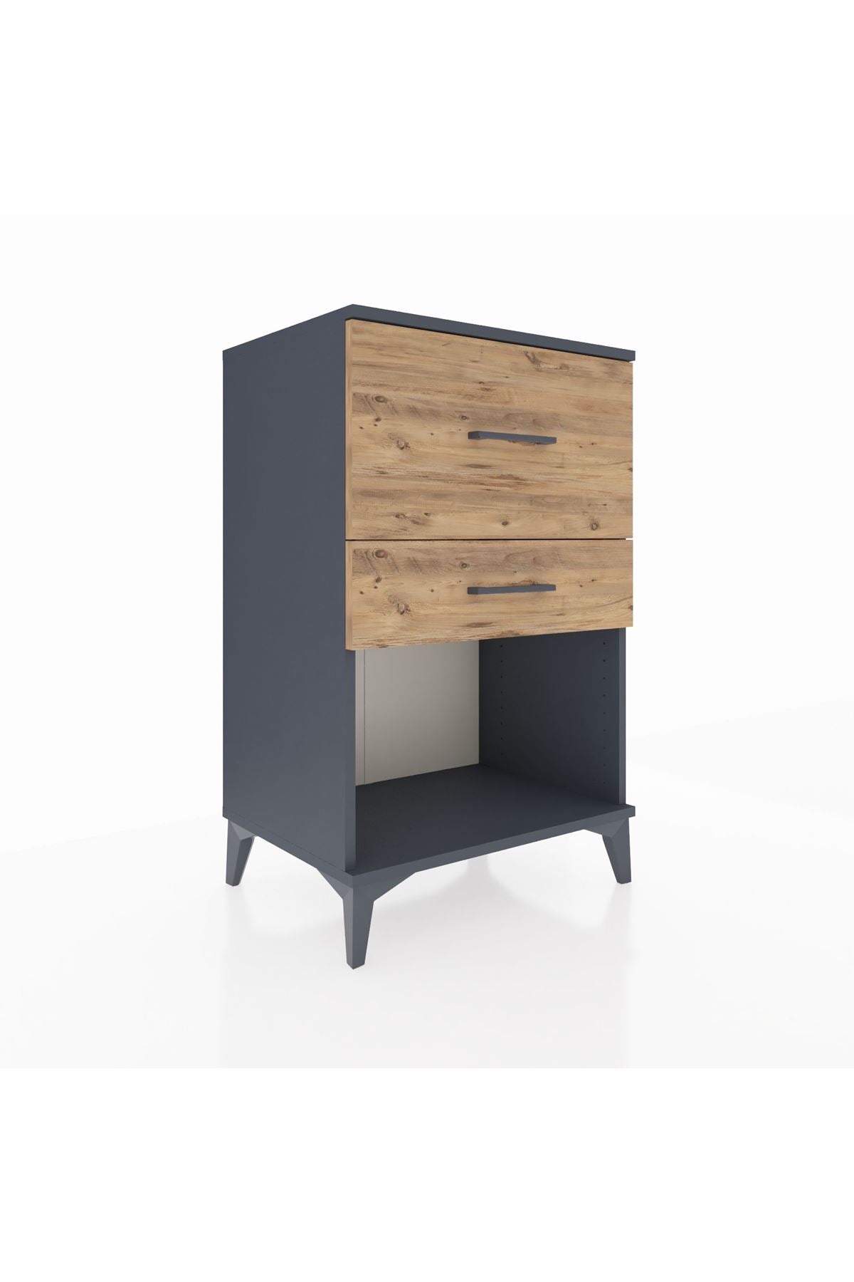 Hyperion Komodin 2 Çekmeceli 60x44x96 Antrasit-Çam