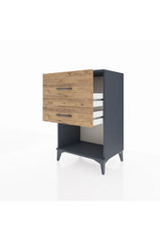 Hyperion Komodin 2 Çekmeceli 60x44x96 Antrasit-Çam