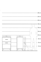 Hyperion Komodin 2 Çekmeceli 60x44x96 Antrasit-Antrasit
