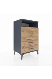Hyperion Komodin Tek Raflı 3 Çekmeceli 60x44x96 Antrasit-Çam