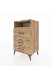 Hyperion Komodin Tek Raflı 3 Çekmeceli 60x44x96 Çam-Çam