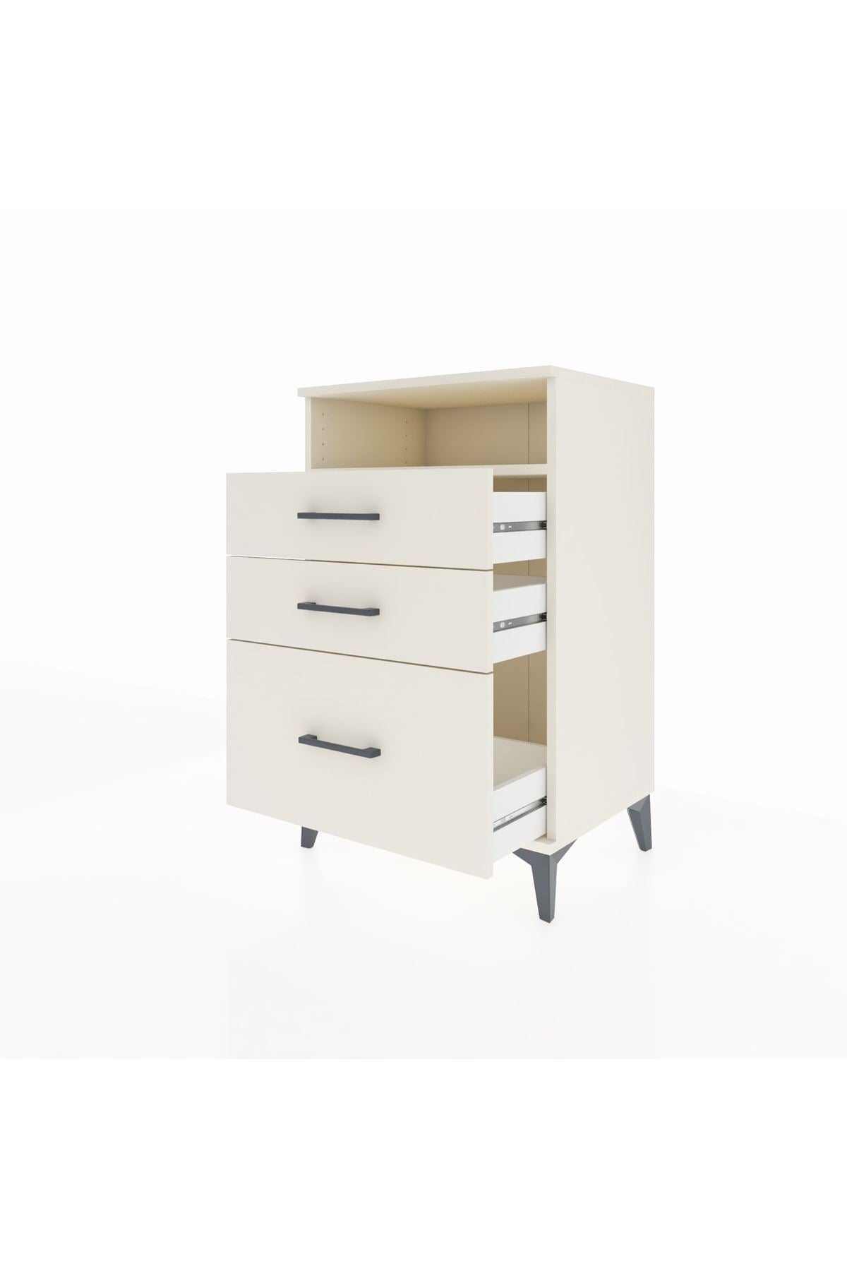 Hyperion Komodin Tek Raflı 3 Çekmeceli 60x44x96 Aytaşı-Aytaşı