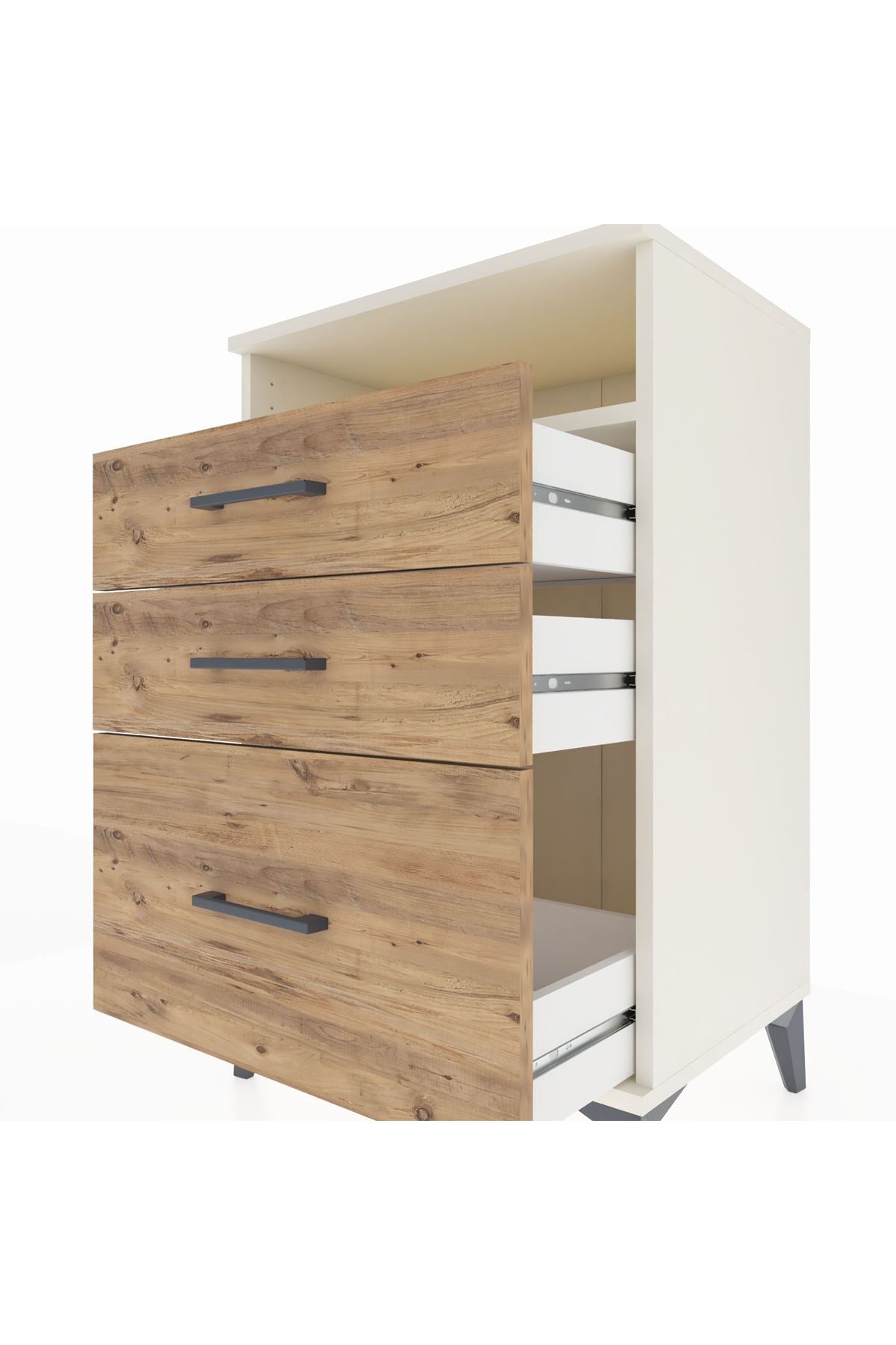 Hyperion Komodin Tek Raflı 3 Çekmeceli 60x44x96 Aytaşı-Çam