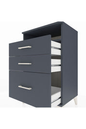 Hyperion Komodin Tek Raflı 3 Çekmeceli 60x44x96 Antrasit-Antrasit