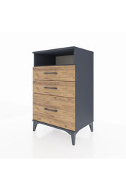 Hyperion Komodin Tek Raflı 3 Çekmeceli 60x44x96 Antrasit-Çam