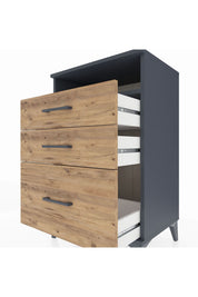 Hyperion Komodin Tek Raflı 3 Çekmeceli 60x44x96 Antrasit-Çam