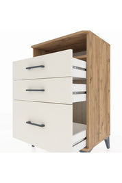 Hyperion Komodin Tek Raflı 3 Çekmeceli 60x44x96 Çam-Aytaşı