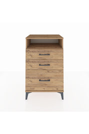 Hyperion Komodin Tek Raflı 3 Çekmeceli 60x44x96 Çam-Çam