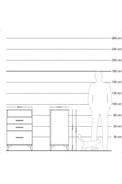 Hyperion Komodin Tek Raflı 3 Çekmeceli 60x44x96 Çam-Aytaşı