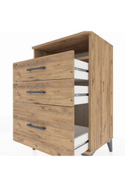 Hyperion Komodin Tek Raflı 3 Çekmeceli 60x44x96 Çam-Çam