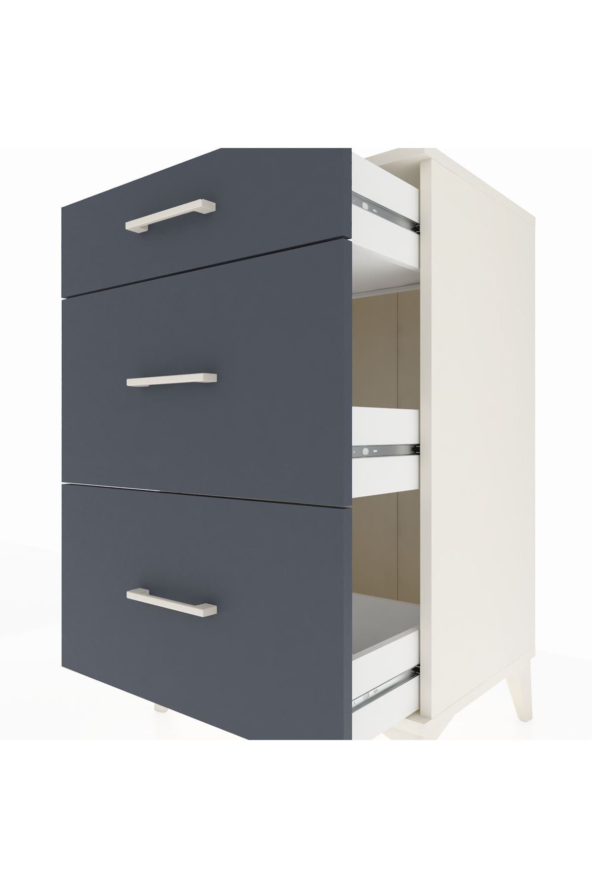 Hyperion Komodin 3 Çekmeceli 60x44x96 Aytaşı-Antrasit