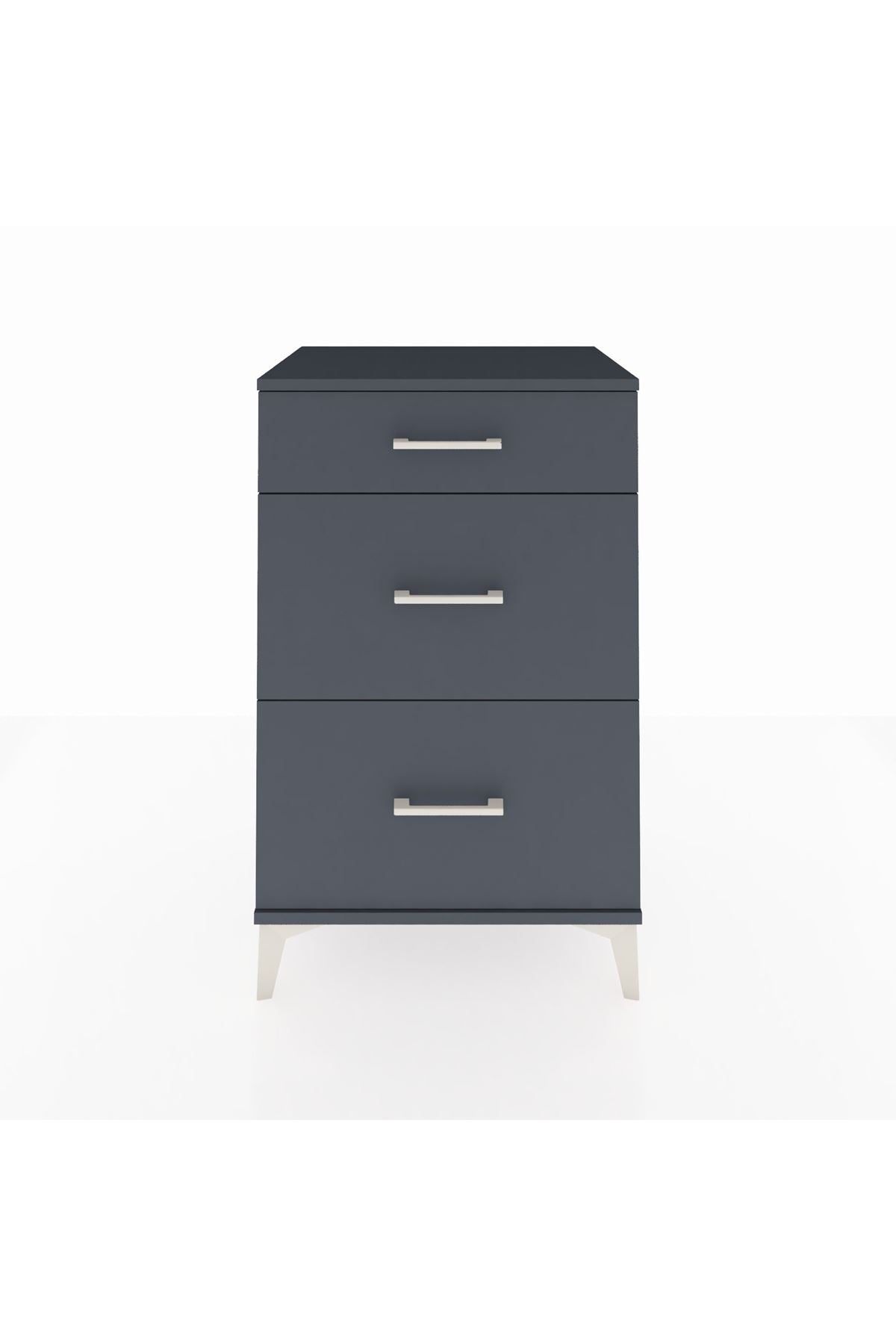 Hyperion Komodin 3 Çekmeceli 60x44x96 Antrasit-Antrasit