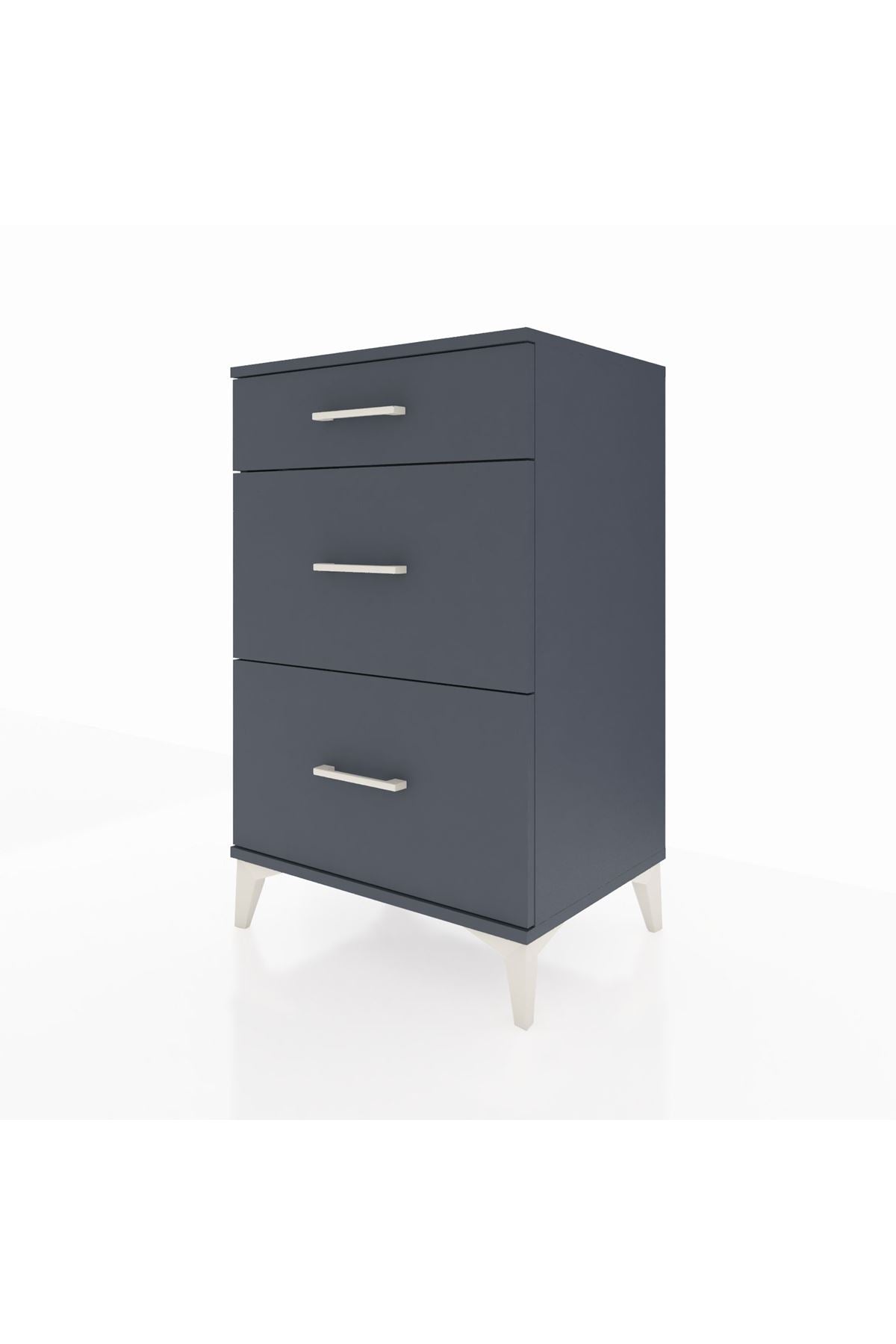 Hyperion Komodin 3 Çekmeceli 60x44x96 Antrasit-Antrasit