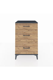 Hyperion Komodin 3 Çekmeceli 60x44x96 Antrasit-Çam
