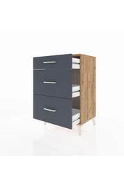 Hyperion Komodin 3 Çekmeceli 60x44x96 Çam-Antrasit