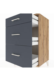 Hyperion Komodin 3 Çekmeceli 60x44x96 Çam-Antrasit