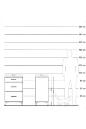 Hyperion Komodin 3 Çekmeceli 60x44x96 Çam-Antrasit