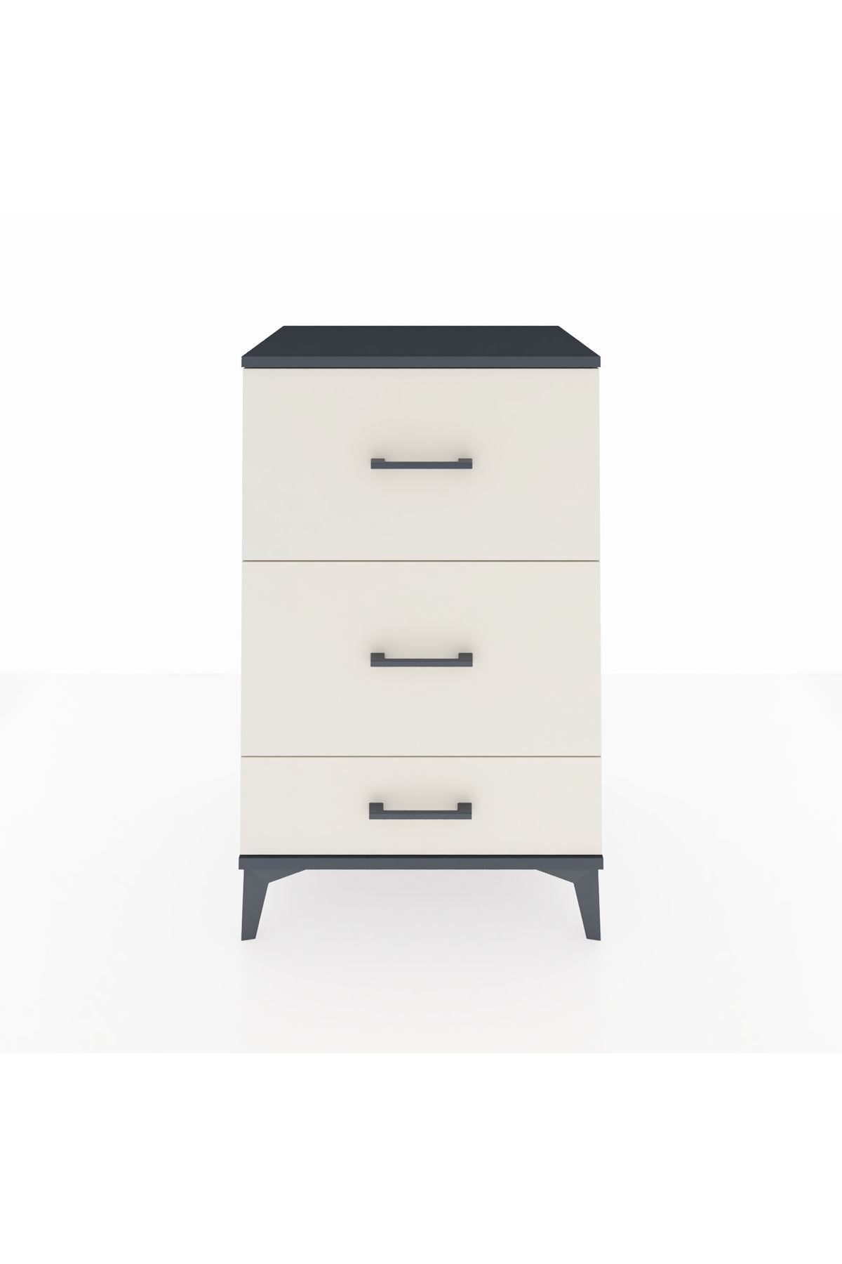 Hyperion Komodin 3 Çekmeceli 60x44x96 Antrasit-Aytaşı