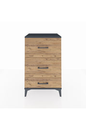 Hyperion Komodin 3 Çekmeceli 60x44x96 Antrasit-Çam