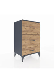 Hyperion Komodin 3 Çekmeceli 60x44x96 Antrasit-Çam