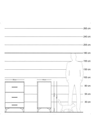 Hyperion Komodin 3 Çekmeceli 60x44x96 Antrasit-Antrasit