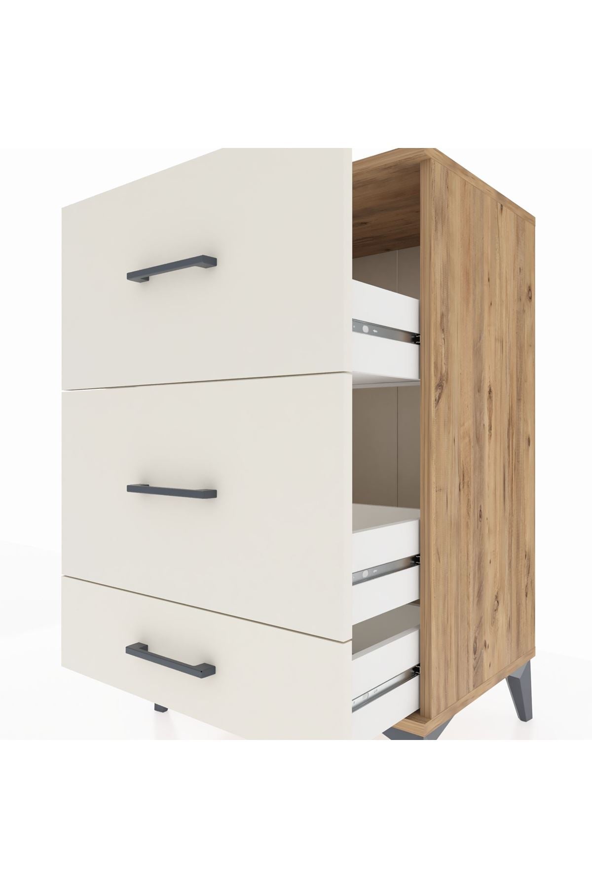 Hyperion Komodin 3 Çekmeceli 60x44x96 Çam-Aytaşı