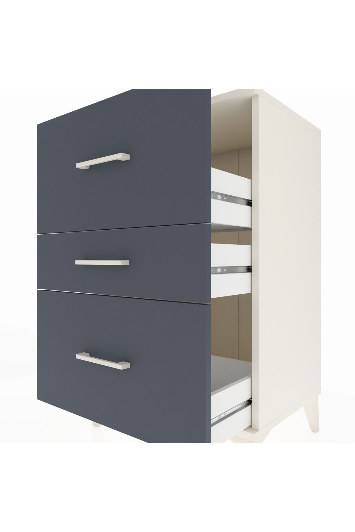 Hyperion Komodin 3 Çekmeceli 60x44x96 Aytaşı-Antrasit