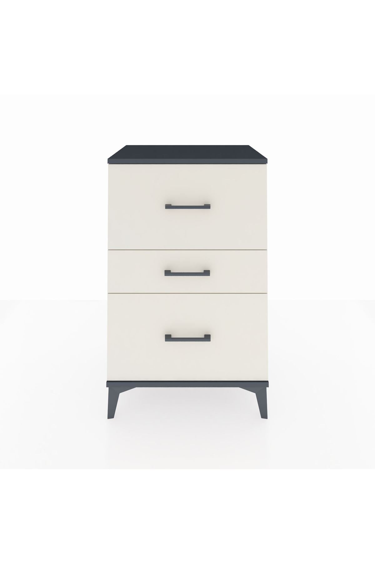 Hyperion Komodin 3 Çekmeceli 60x44x96 Antrasit-Aytaşı