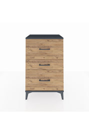Hyperion Komodin 3 Çekmeceli 60x44x96 Antrasit-Çam