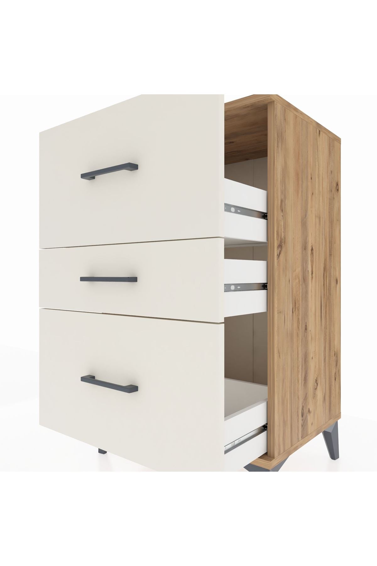Hyperion Komodin 3 Çekmeceli 60x44x96 Çam-Aytaşı