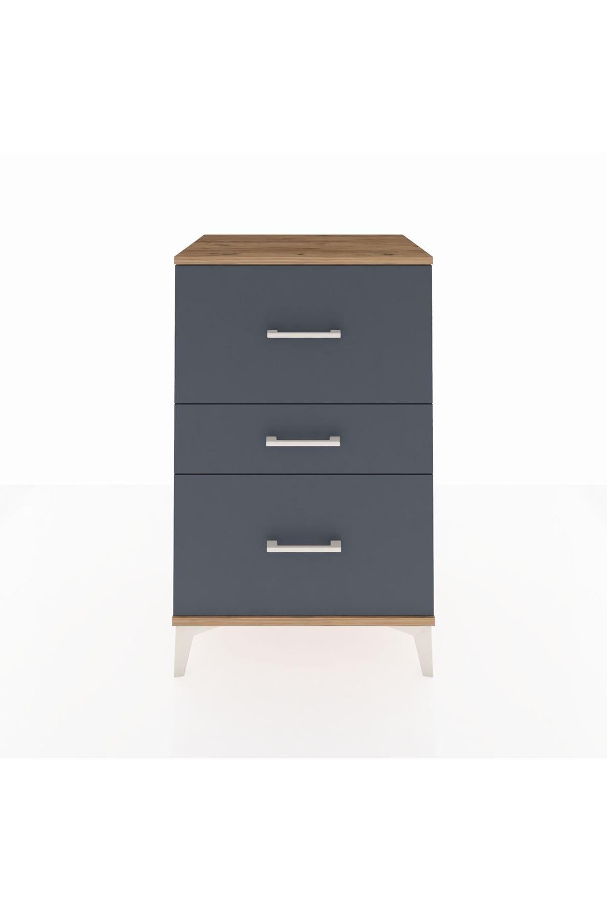 Hyperion Komodin 3 Çekmeceli 60x44x96 Çam-Antrasit