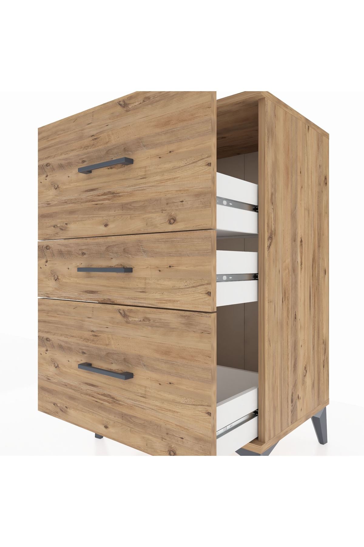 Hyperion Komodin 3 Çekmeceli 60x44x96 Çam-Çam