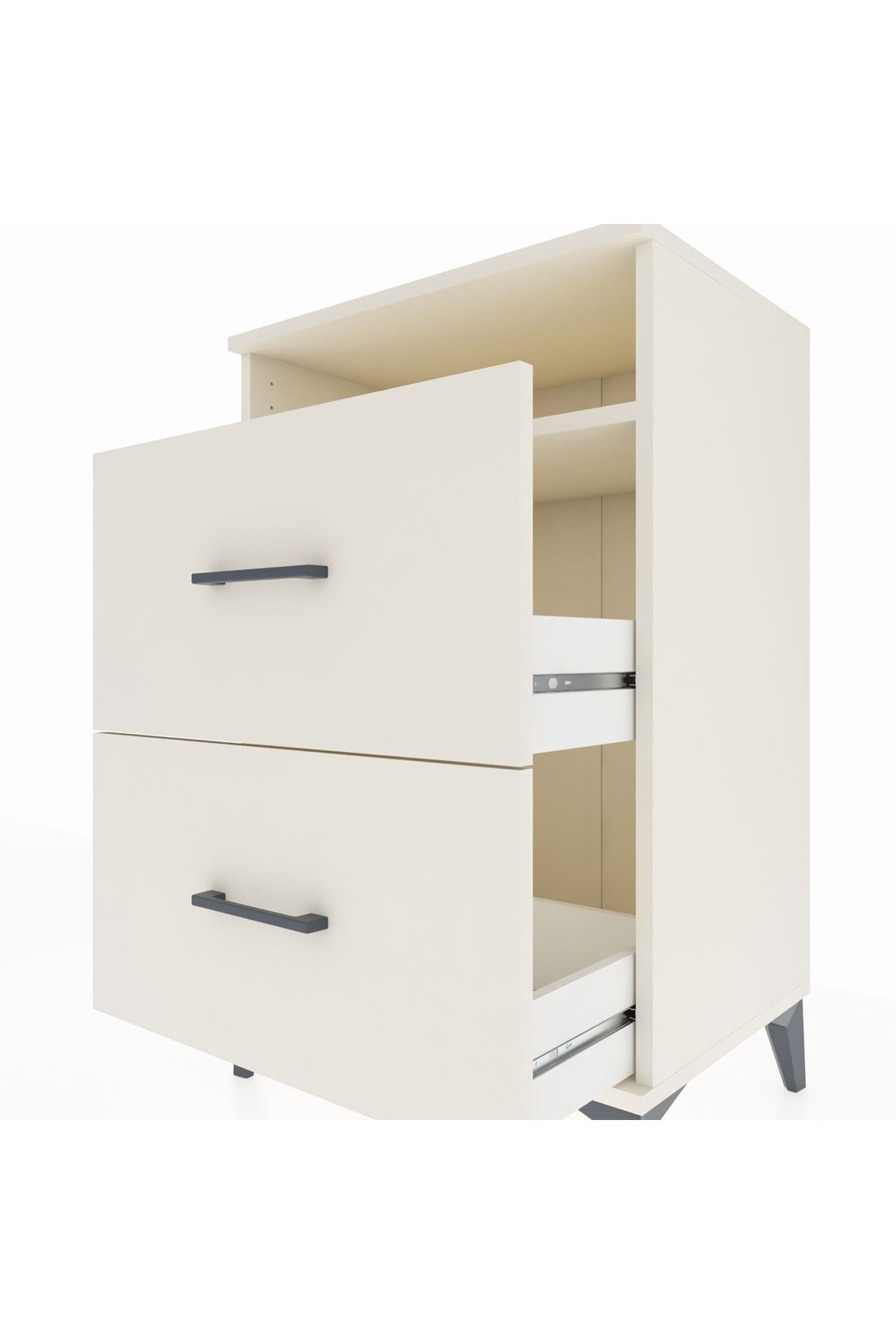 Hyperion Komodin Tek Raflı 2 Çekmeceli 60x44x96 Aytaşı-Aytaşı