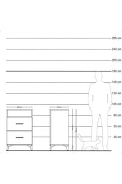 Hyperion Komodin Tek Raflı 2 Çekmeceli 60x44x96 Aytaşı-Aytaşı