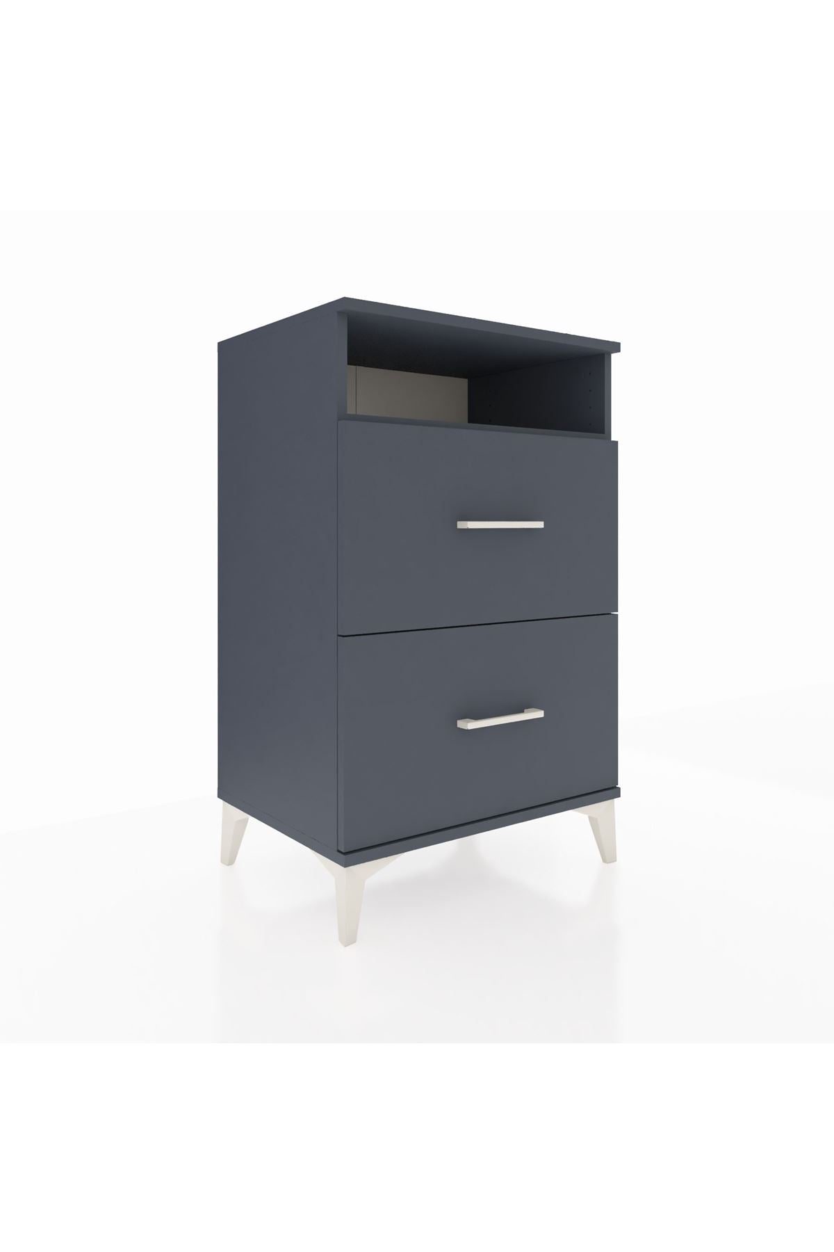 Hyperion Komodin Tek Raflı 2 Çekmeceli 60x44x96 Antrasit-Antrasit