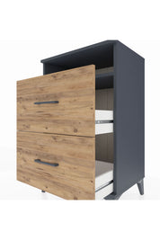 Hyperion Komodin Tek Raflı 2 Çekmeceli 60x44x96 Antrasit-Çam