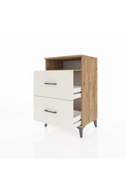 Hyperion Komodin Tek Raflı 2 Çekmeceli 60x44x96 Çam-Aytaşı
