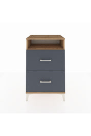 Hyperion Komodin Tek Raflı 2 Çekmeceli 60x44x96 Çam-Antrasit