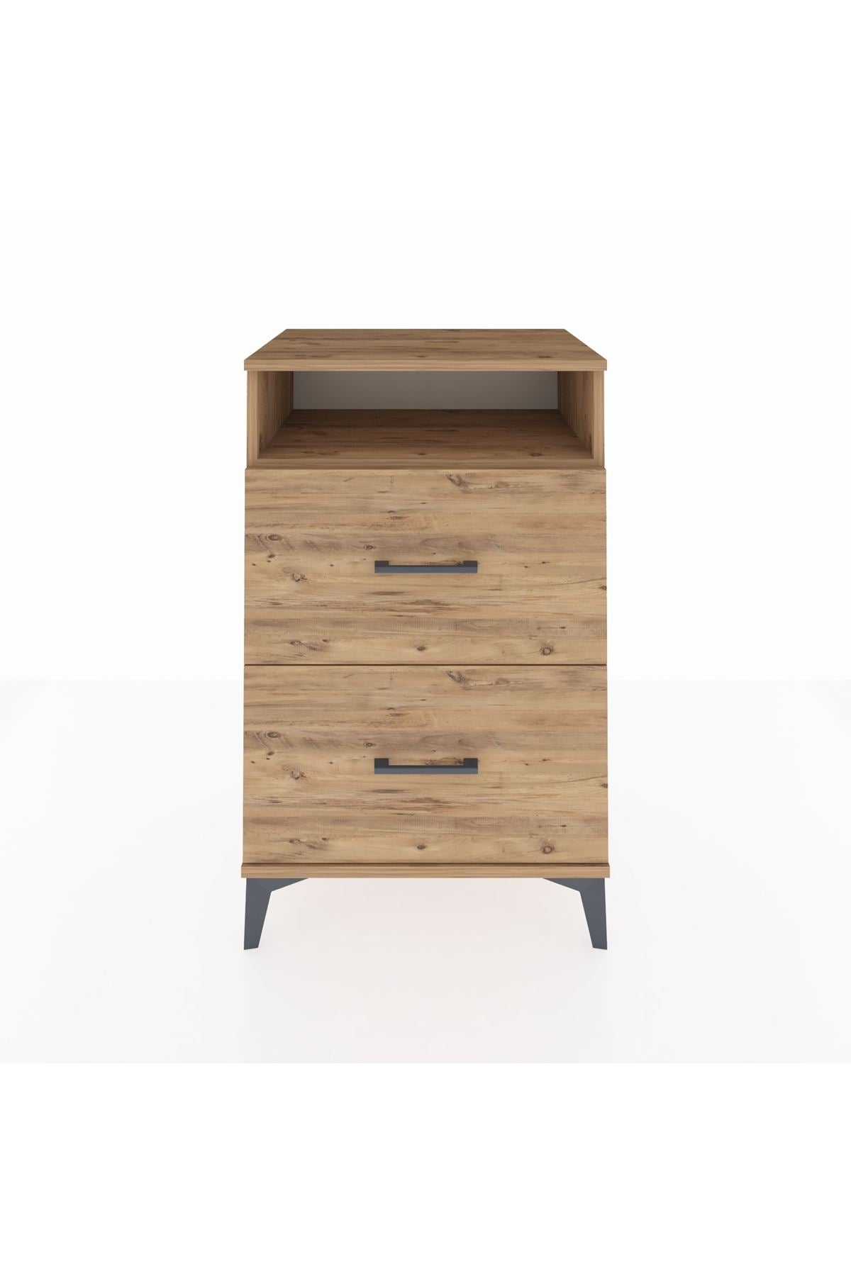 Hyperion Komodin Tek Raflı 2 Çekmeceli 60x44x96 Çam-Çam