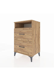 Hyperion Komodin Tek Raflı 2 Çekmeceli 60x44x96 Çam-Çam