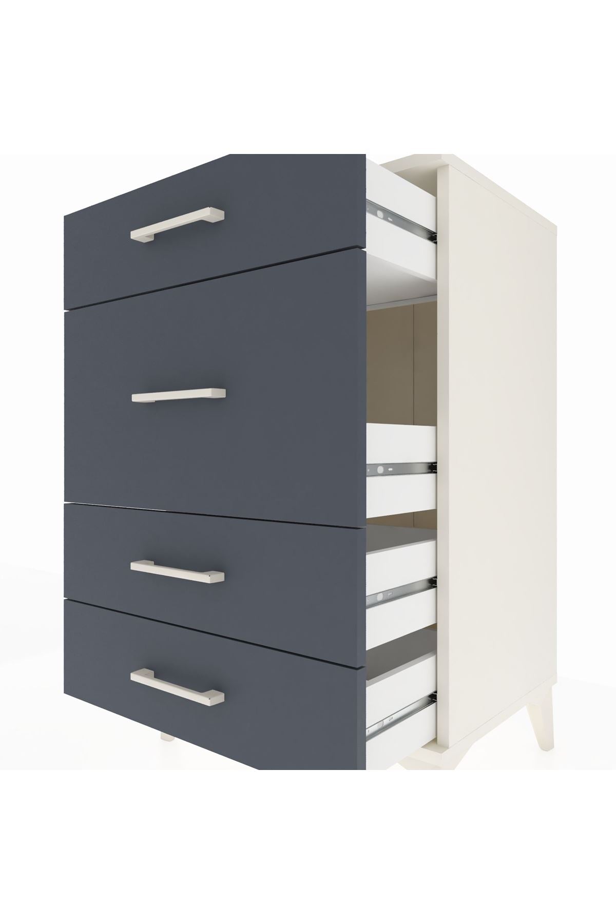 Hyperion Komodin 4 Çekmeceli 60x44x96 Aytaşı-Antrasit