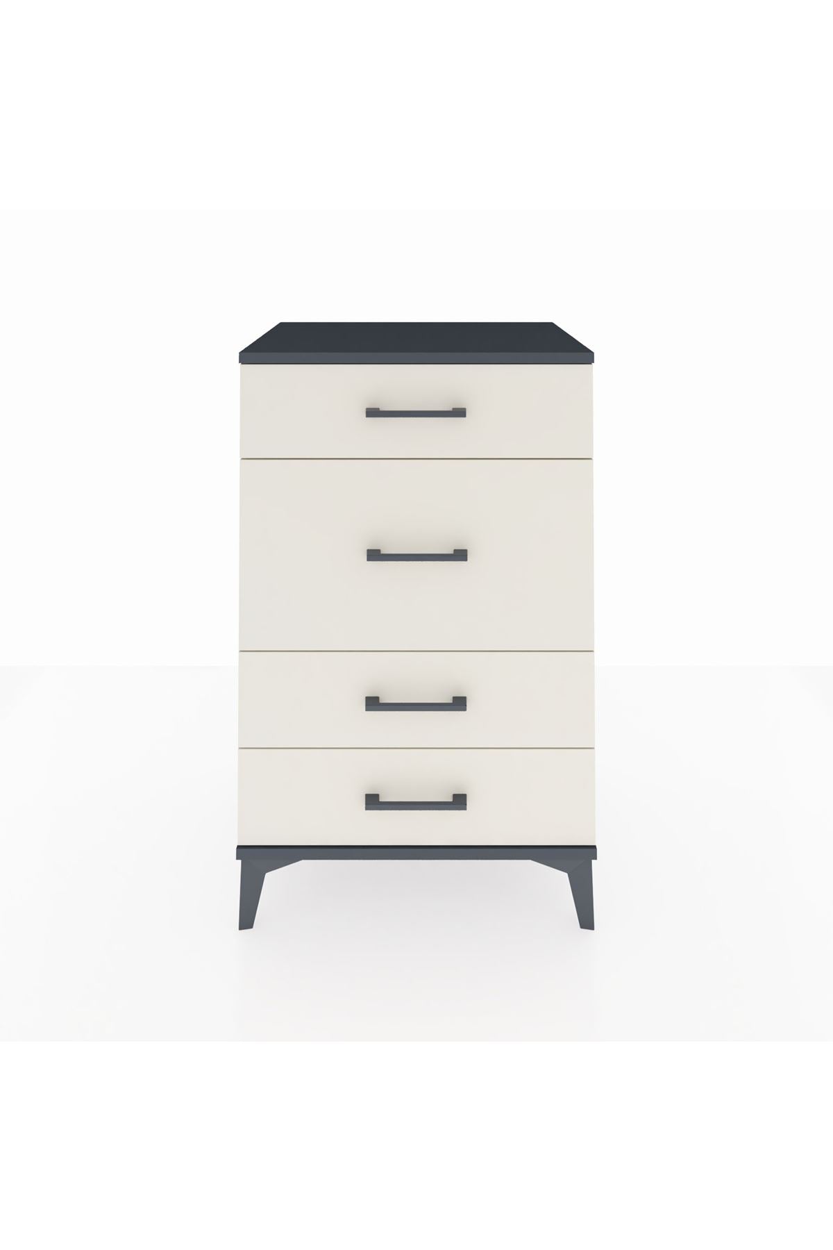 Hyperion Komodin 4 Çekmeceli 60x44x96 Antrasit-Aytaşı