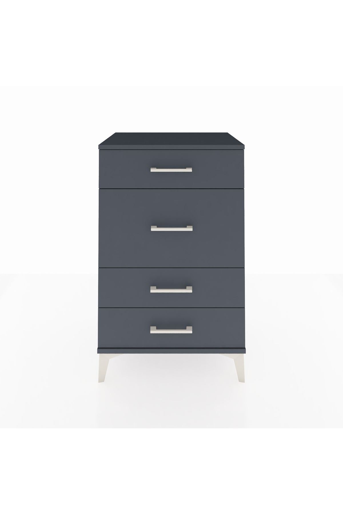 Hyperion Komodin 4 Çekmeceli 60x44x96 Antrasit-Antrasit