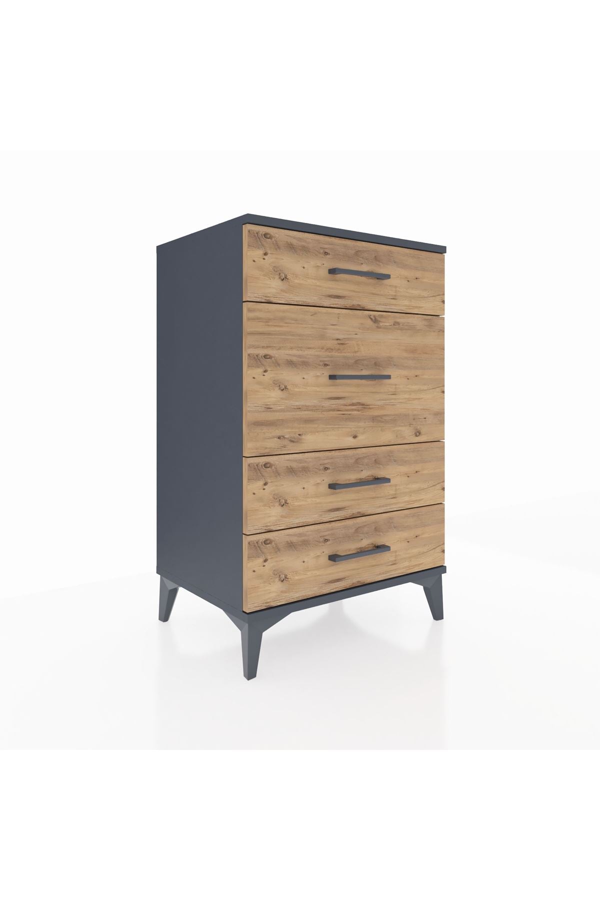 Hyperion Komodin 4 Çekmeceli 60x44x96 Antrasit-Çam