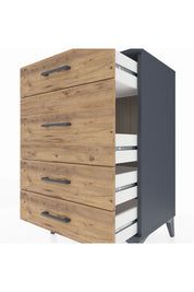 Hyperion Komodin 4 Çekmeceli 60x44x96 Antrasit-Çam