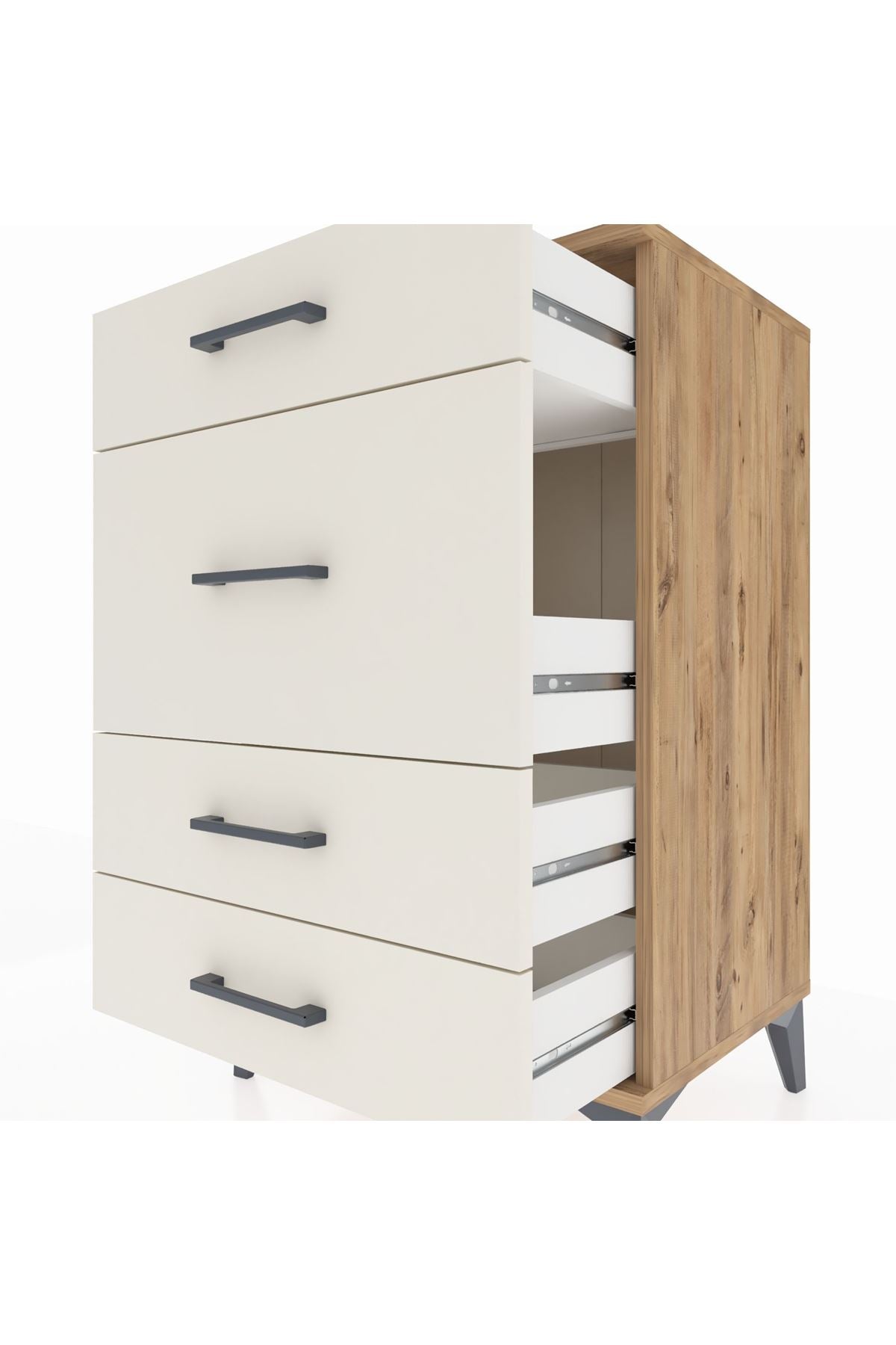 Hyperion Komodin 4 Çekmeceli 60x44x96 Çam-Aytaşı